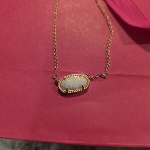 Kendra Scott Elisa Gold Necklace with Opal Pendant